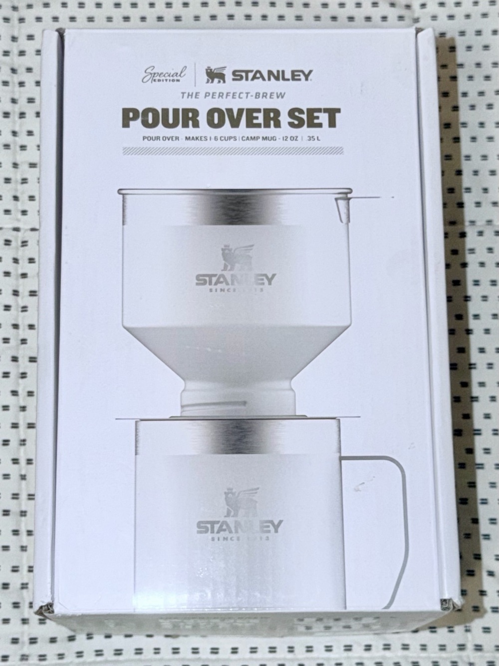 Brand New Stanley Special Edition Pour Over Set White Camp Mug and Filter